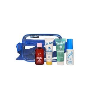 Vacation Sun Belt Suncare Sampler with Bright Blue Clear Travel Bag
